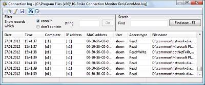 shared folder access log