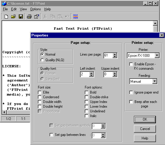 Screenshot of 10-Strike FTPrint 3.44