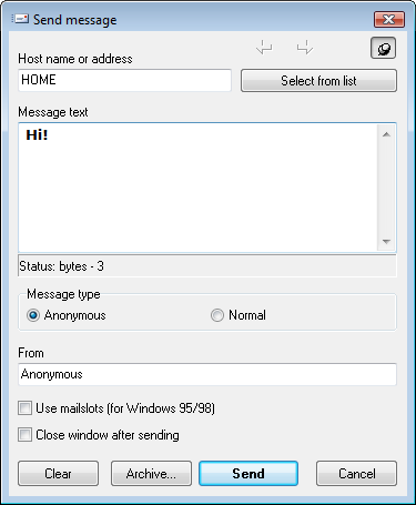 Sending message to remote users
