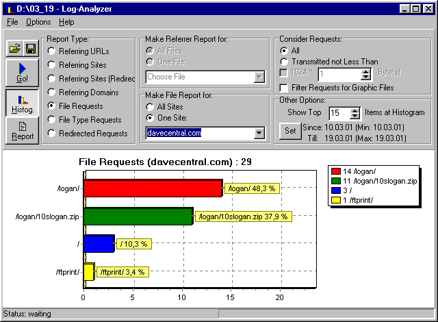 Screenshot of 10-Strike Log-Analyzer 1.5