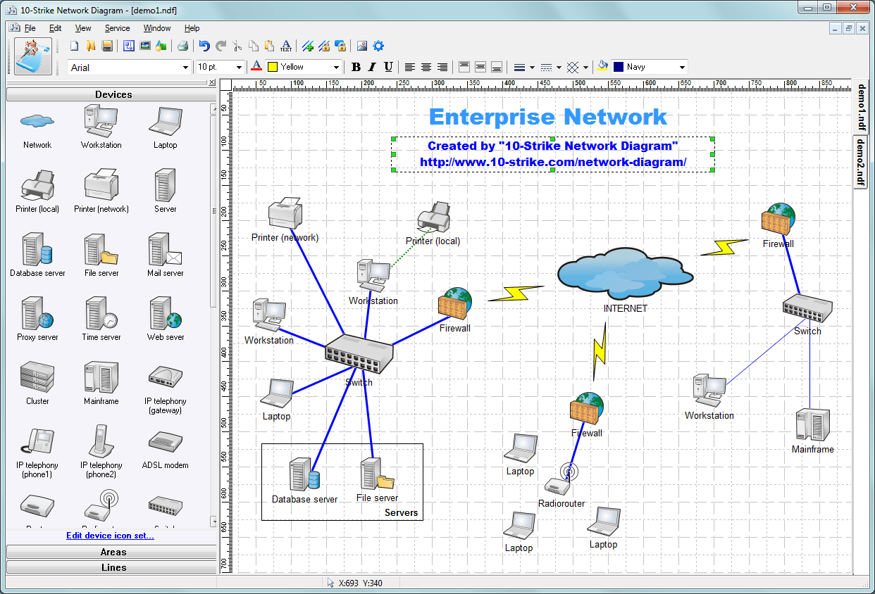 10Strike Network Diagram  Software for Creating and Drawing Topology 