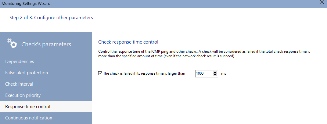 monitoring check's response time threshold