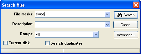 Search files window