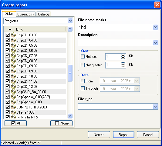 Setting up report attributes