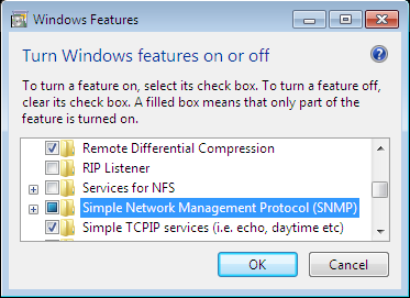 installing snmp on a windows machine, step 3