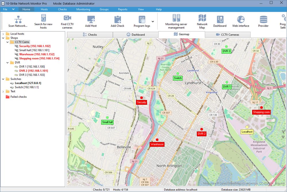 Geographic map (geomap) in the new version 7.6 of 10-Strike Network ...