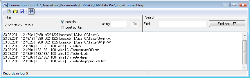 remote access logs