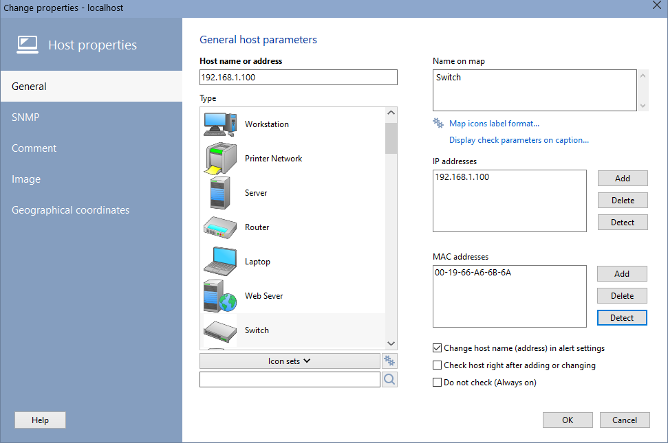 Changing device properties