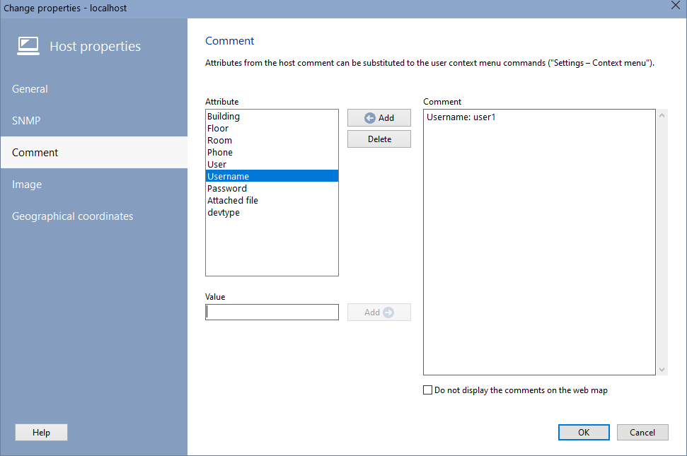 Changing device properties - Comments