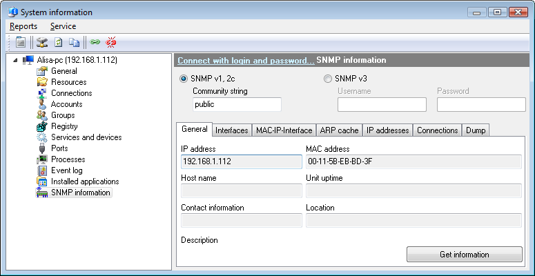 retrieving snmp data