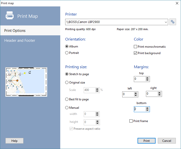 Print network diagram