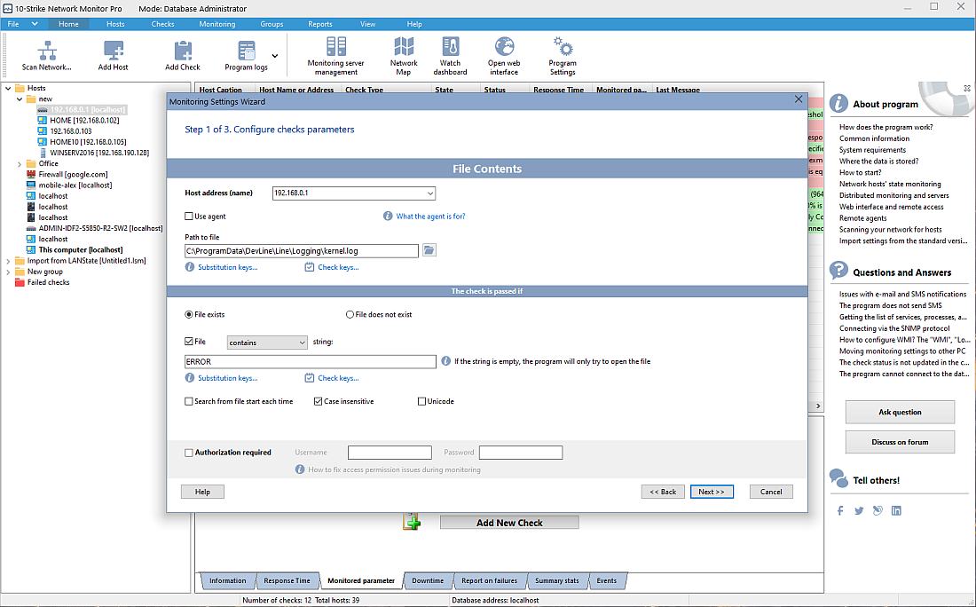 log file monitoring