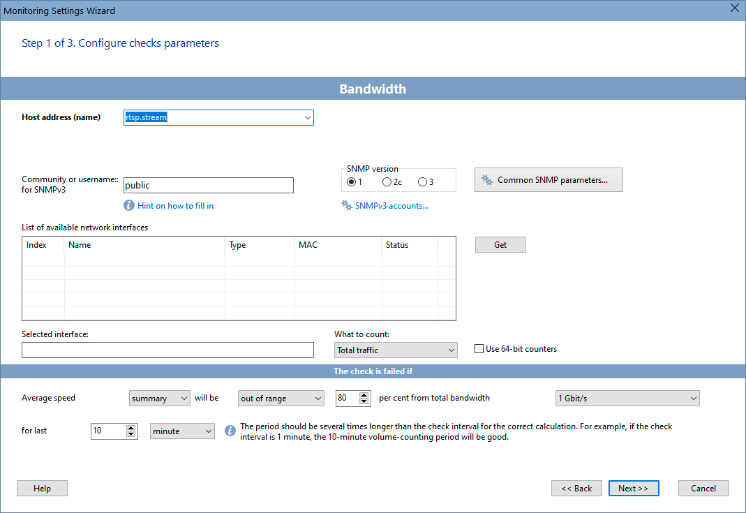 Bandwidth Monitoring