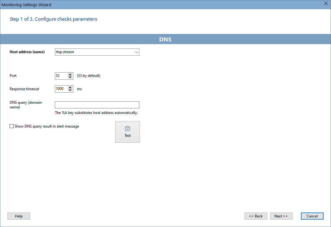 DNS Monitoring - Monitor DNS Servers via the DNS protocol