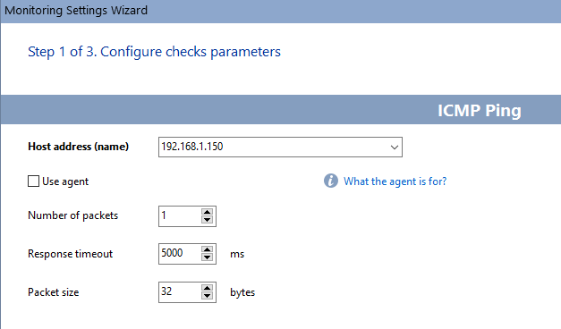 ping monitoring parameters