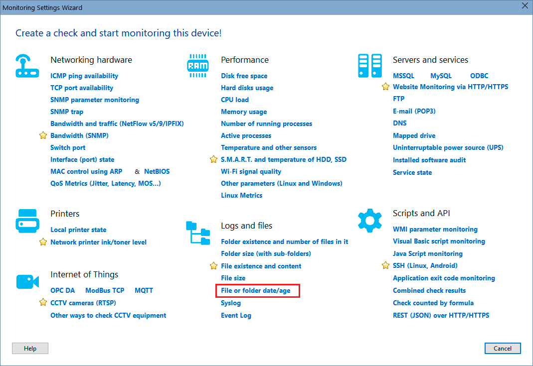 wizard - file age monitoring