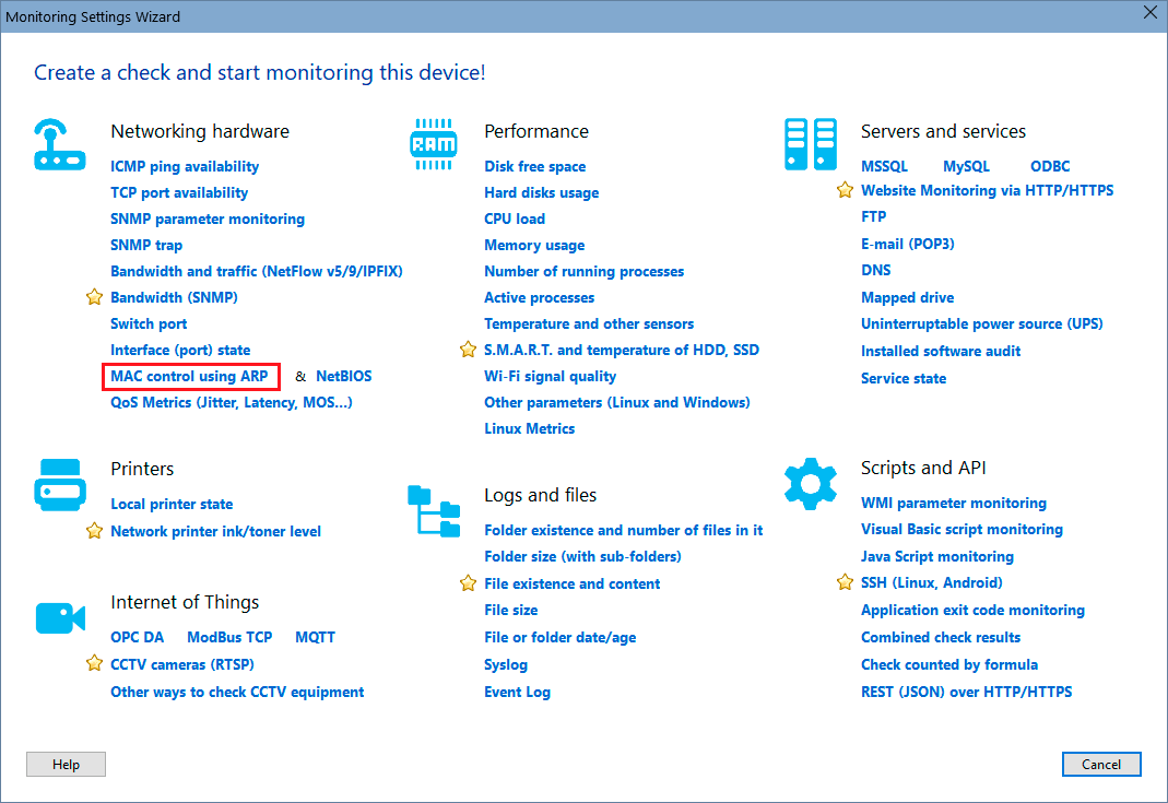 wizard - mac address monitoring