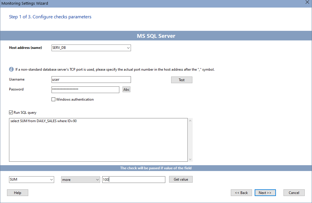 Database SQL Query Monitoring