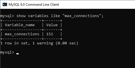 show variables like max_connections