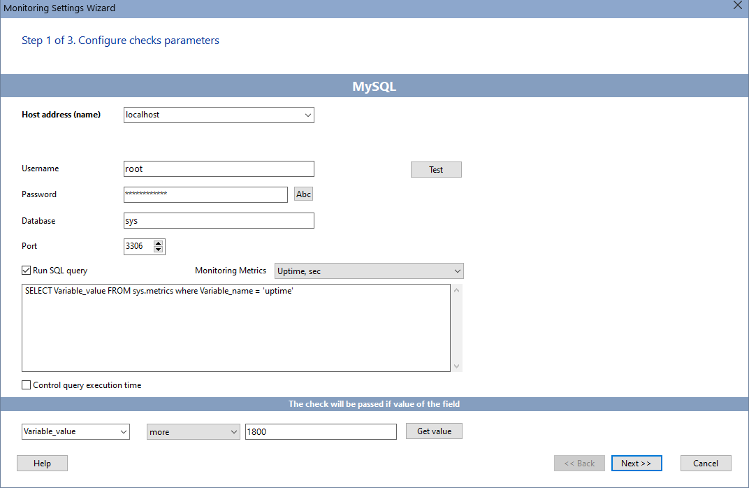 database uptime monitoring