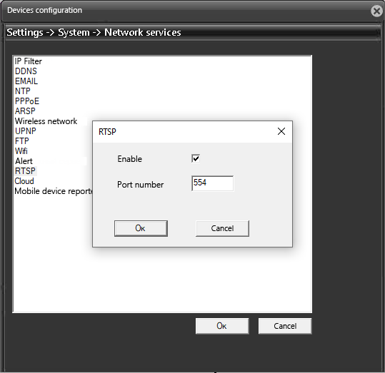 enabling RTSP in your IP camera or DVR