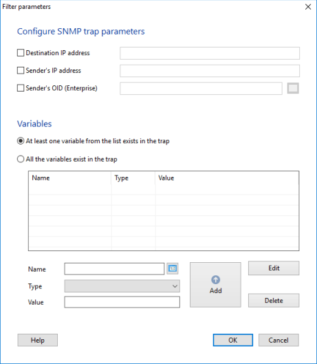 SNMP trap filter