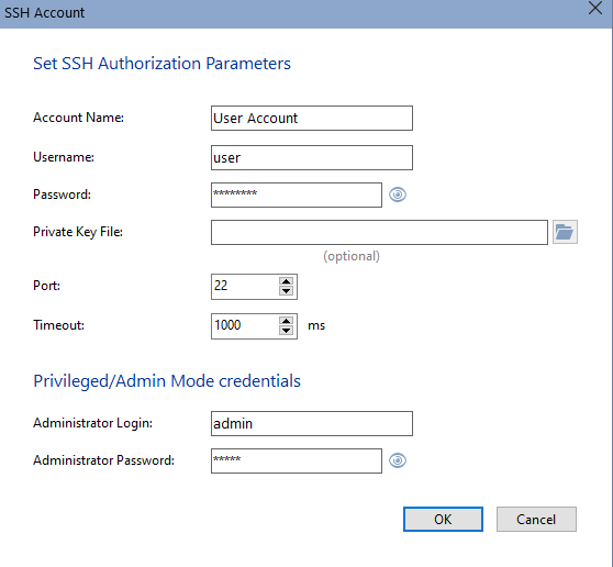 SSH authorization parameters