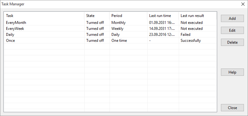 task manager for scheduling monitoring checks