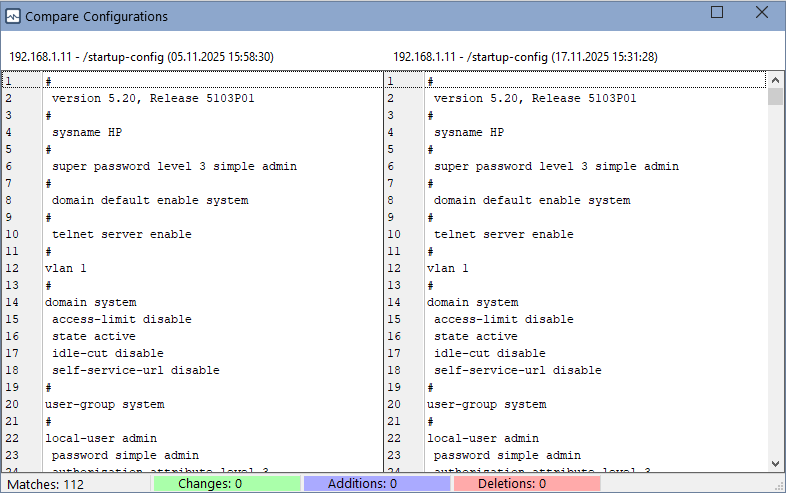 switch configuration file changes