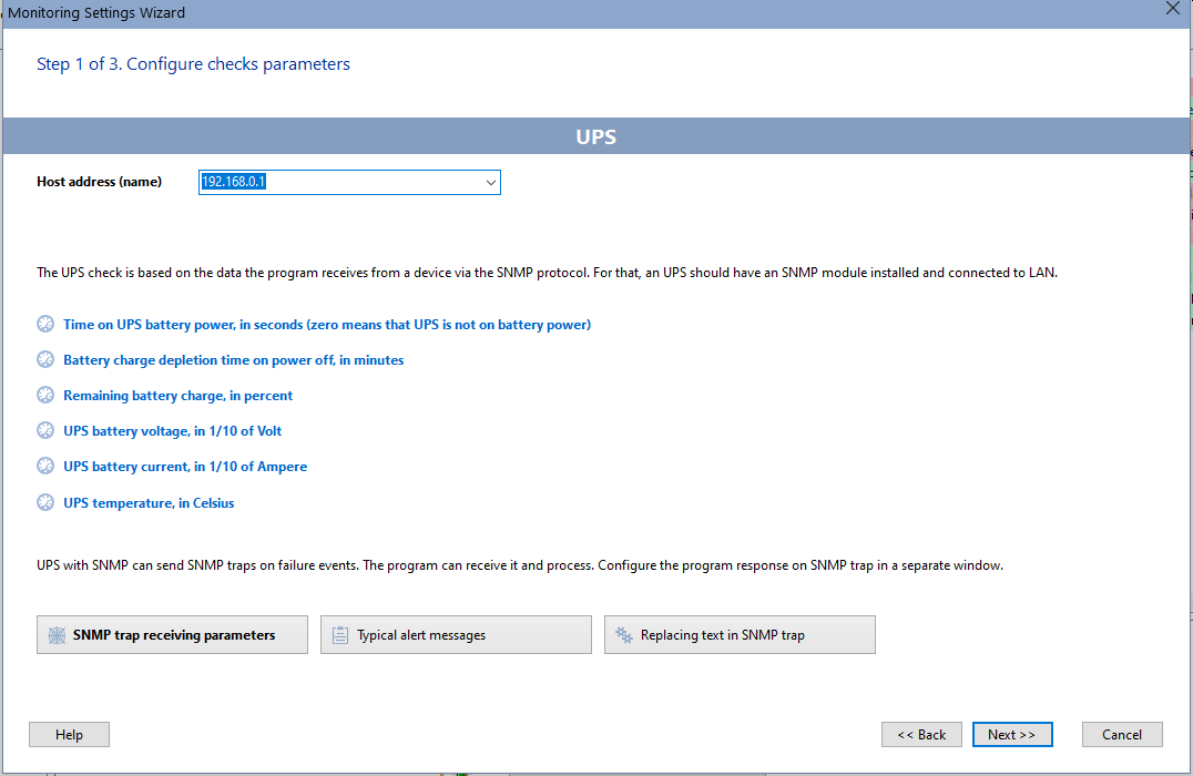 UPS monitoring check