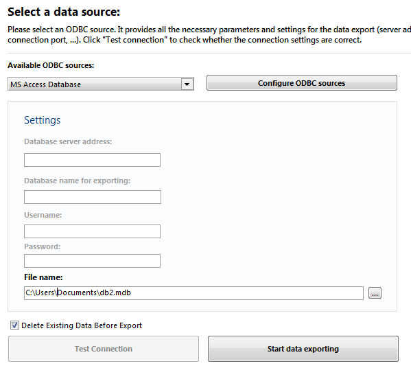 exporting network inventory to database