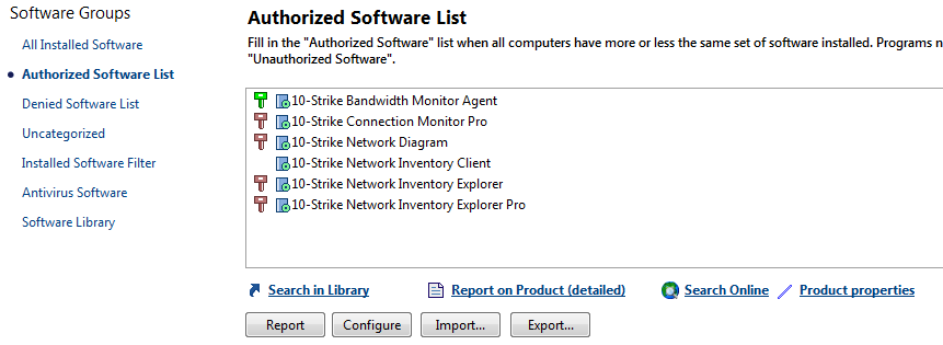list of authorized software