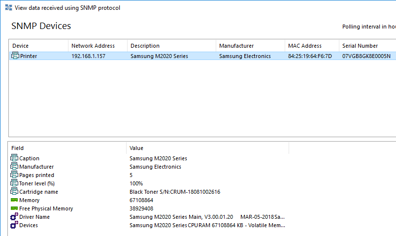 SNMP device audit