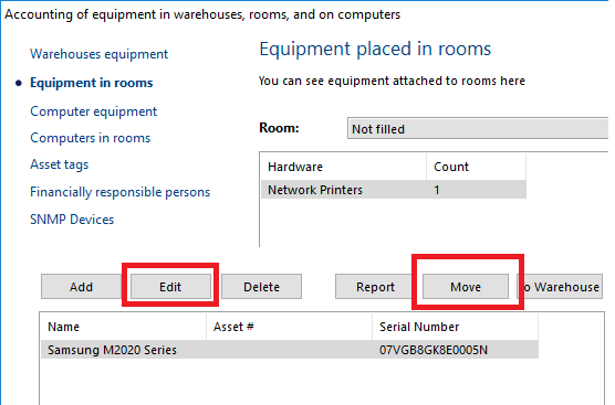 Accounting devices in rooms