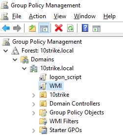 Create a new rule group policy named WMI