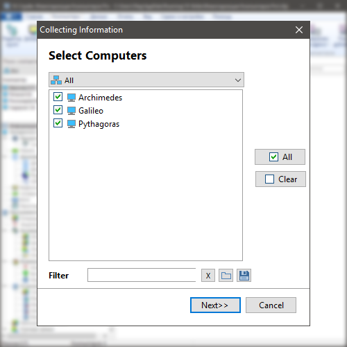 Select computers for scanning