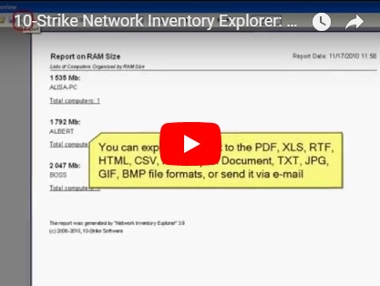 Adding computers to the PC list, gathering the inventory data using WMI, generating basic reports and the summary table reports